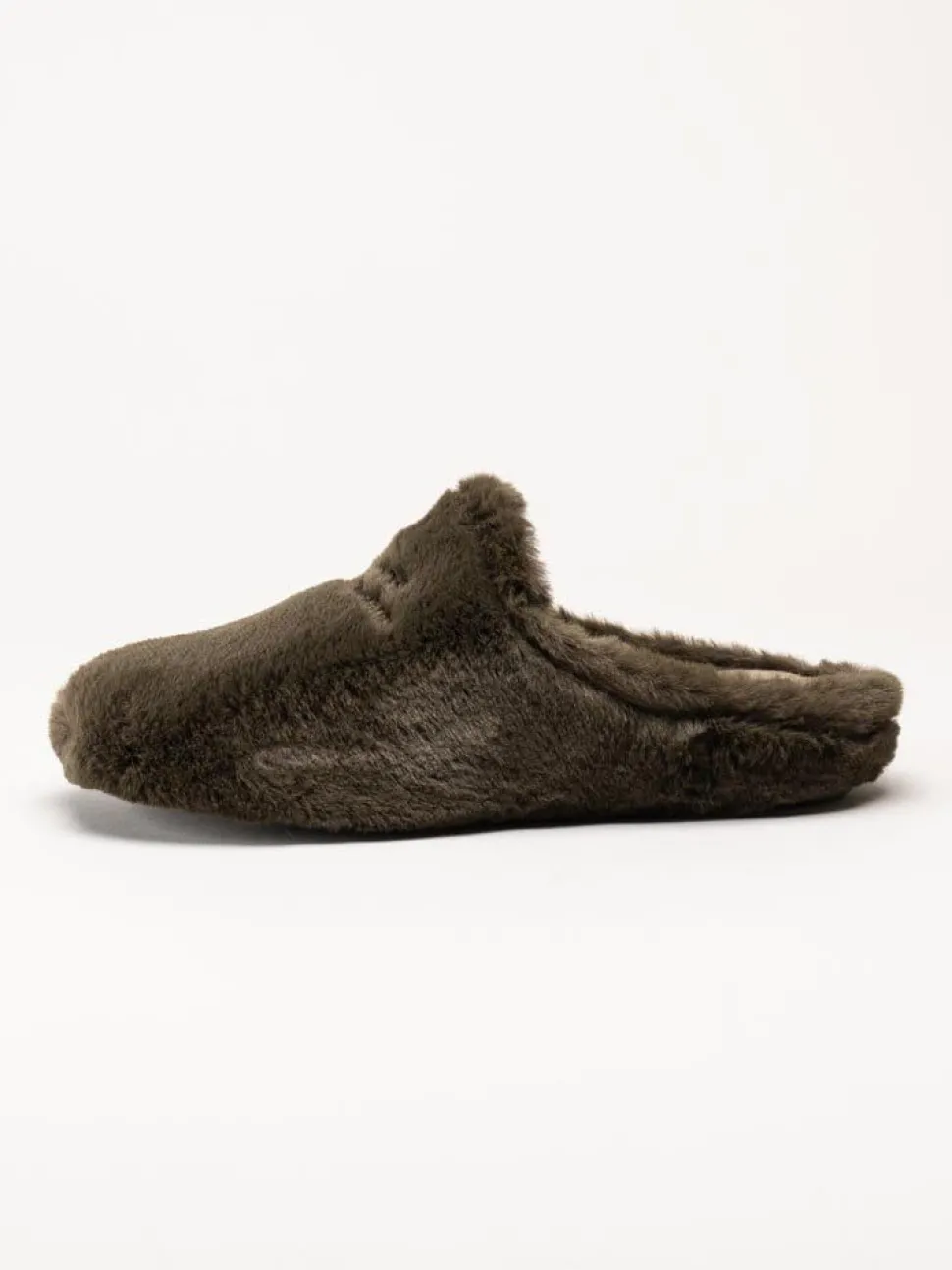 Hush Puppies - Olivia - Mörkgröna fluffiga slip in tofflor