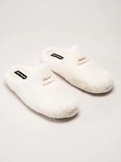 Hush Puppies - Olivia - Vita fluffiga slip in tofflor