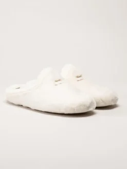 Hush Puppies - Olivia - Vita fluffiga slip in tofflor