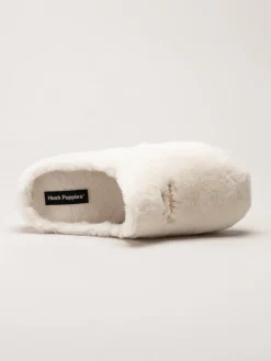 Hush Puppies - Olivia - Vita fluffiga slip in tofflor