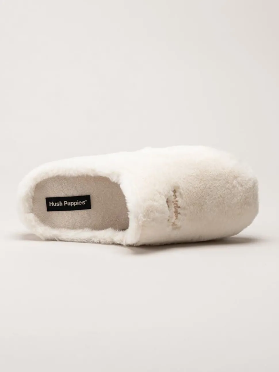 Hush Puppies - Olivia - Vita fluffiga slip in tofflor