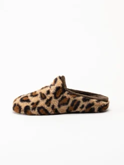 Hush Puppies - Women´s Olivia - Bruna leopardmönstrade tofflor