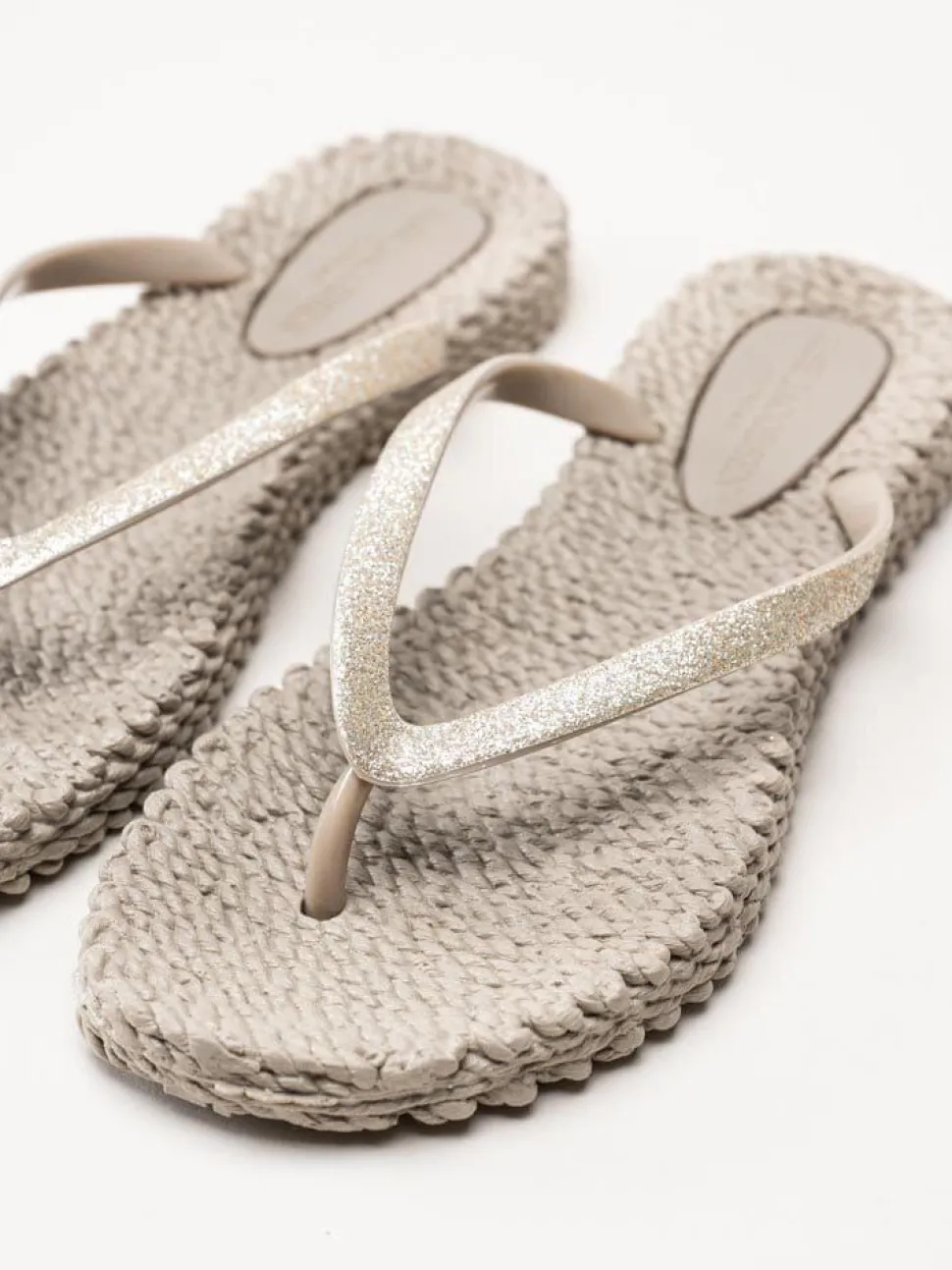 Ilse Jacobsen - Cheerful01 - Beige flip flops med glitter