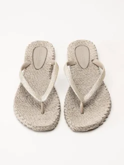 Ilse Jacobsen - Cheerful01 - Beige flip flops med glitter