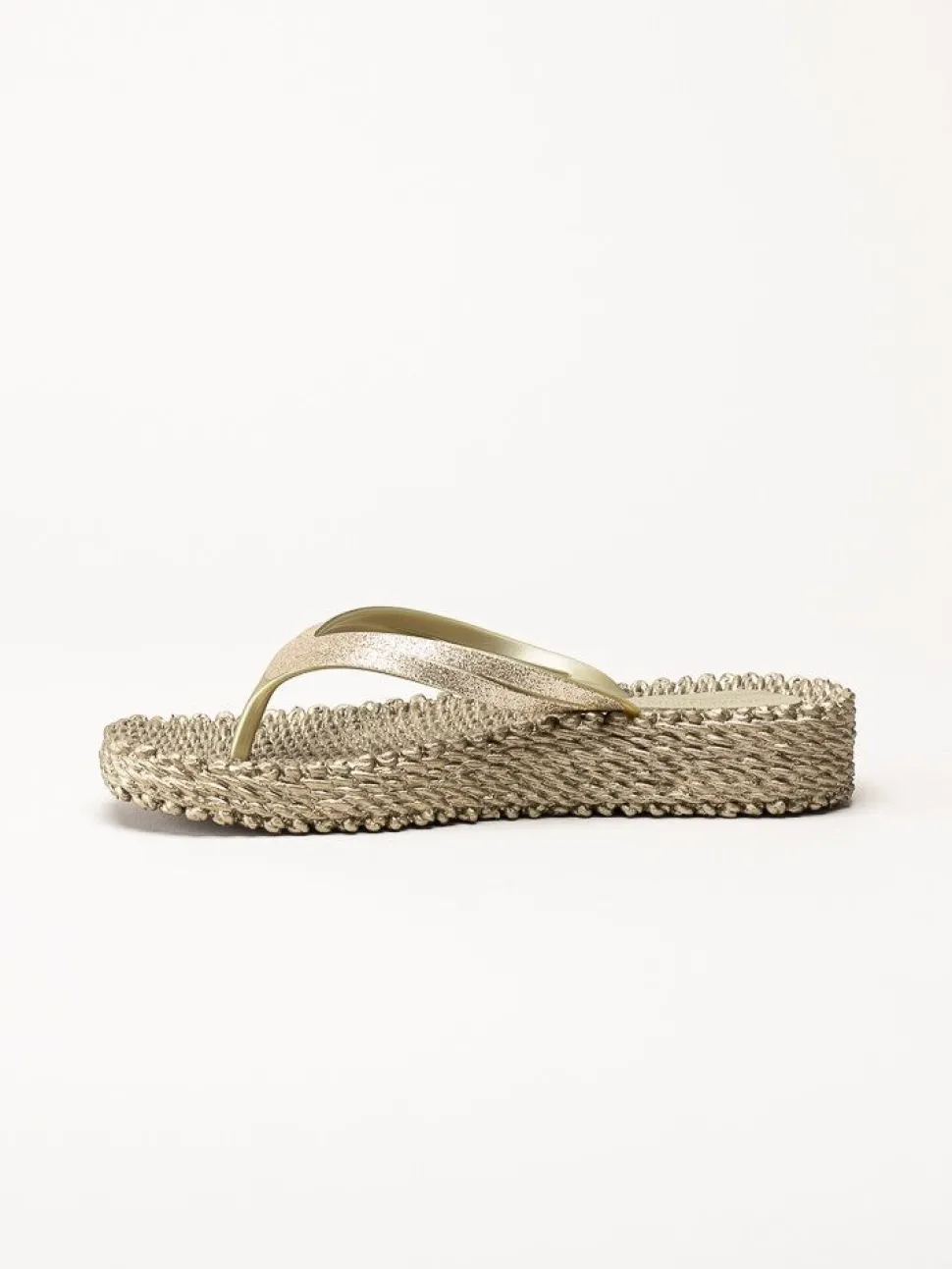 Ilse Jacobsen - Cheerful 13 - Guldfärgade flip flop med glitterremmar