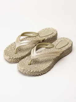 Ilse Jacobsen - Cheerful 13 - Guldfärgade flip flop med glitterremmar