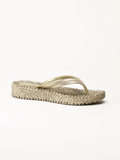 Ilse Jacobsen - Cheerful 13 - Guldfärgade flip flop med glitterremmar