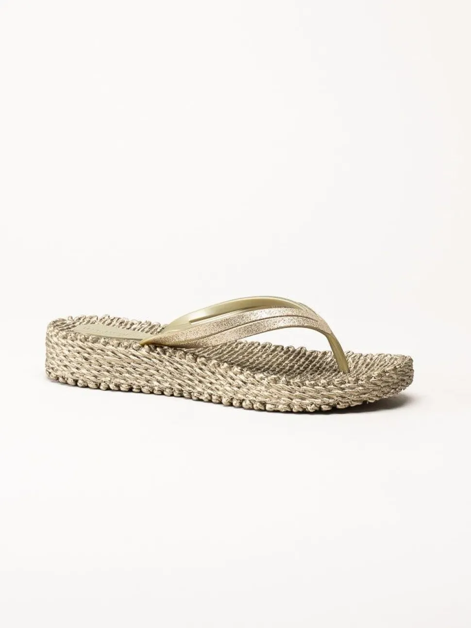 Ilse Jacobsen - Cheerful 13 - Guldfärgade flip flop med glitterremmar