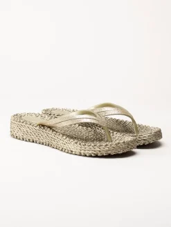 Ilse Jacobsen - Cheerful 13 - Guldfärgade flip flop med glitterremmar