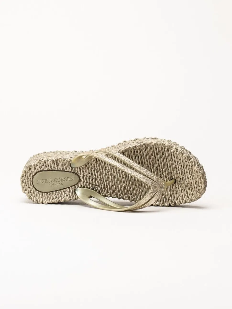 Ilse Jacobsen - Cheerful 13 - Guldfärgade flip flop med glitterremmar