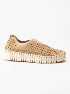 Ilse Jacobsen - Tulip3373 - Beige slip on skor med perforering