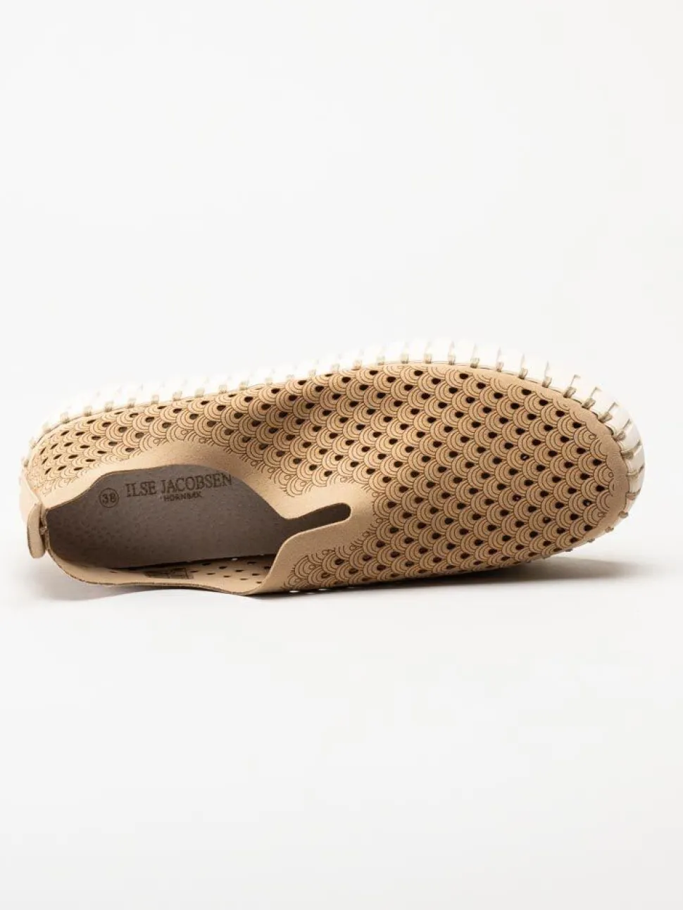 Ilse Jacobsen - Tulip3373 - Beige slip on skor med perforering