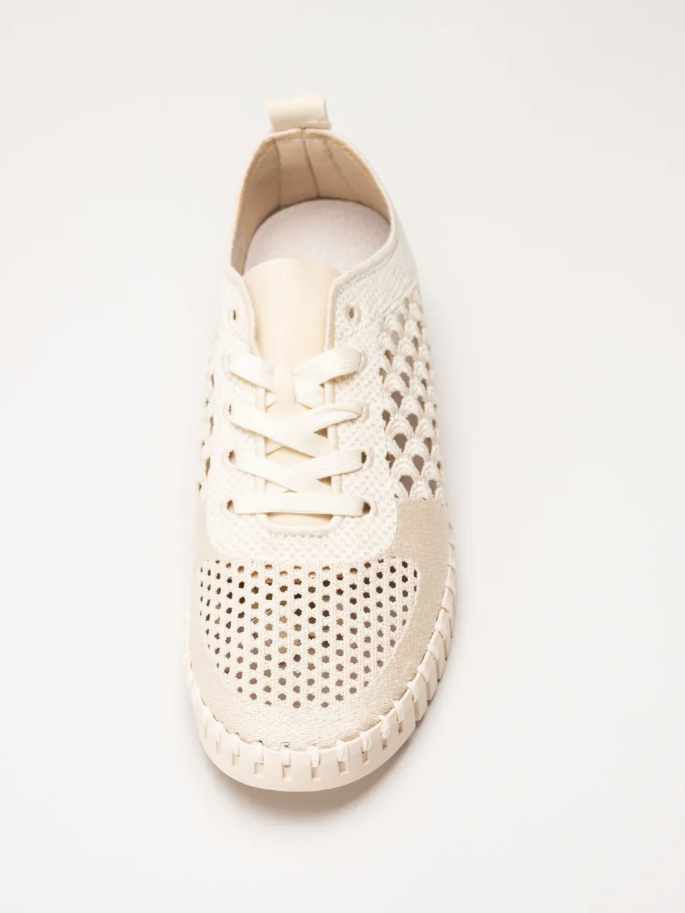 Ilse Jacobsen - Tulip Embroidery - Offwhite perforerade sneakers