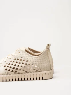 Ilse Jacobsen - Tulip Embroidery - Offwhite perforerade sneakers