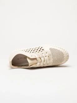 Ilse Jacobsen - Tulip Embroidery - Offwhite perforerade sneakers