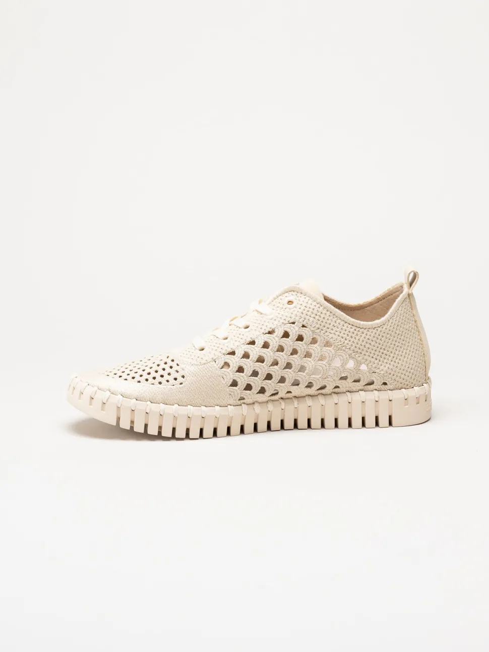Ilse Jacobsen - Tulip Embroidery - Offwhite perforerade sneakers