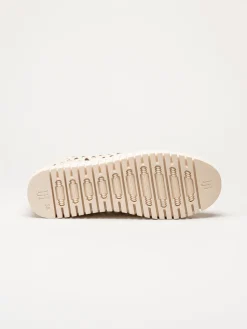 Ilse Jacobsen - Tulip Embroidery - Offwhite perforerade sneakers