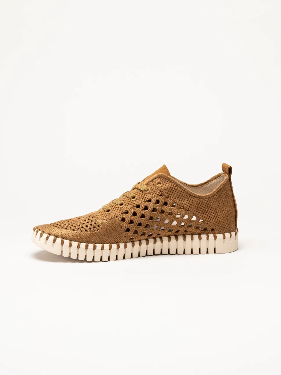 Ilse Jacobsen - Tulip Embroidery - Bruna perforerade sneakers