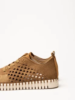 Ilse Jacobsen - Tulip Embroidery - Bruna perforerade sneakers