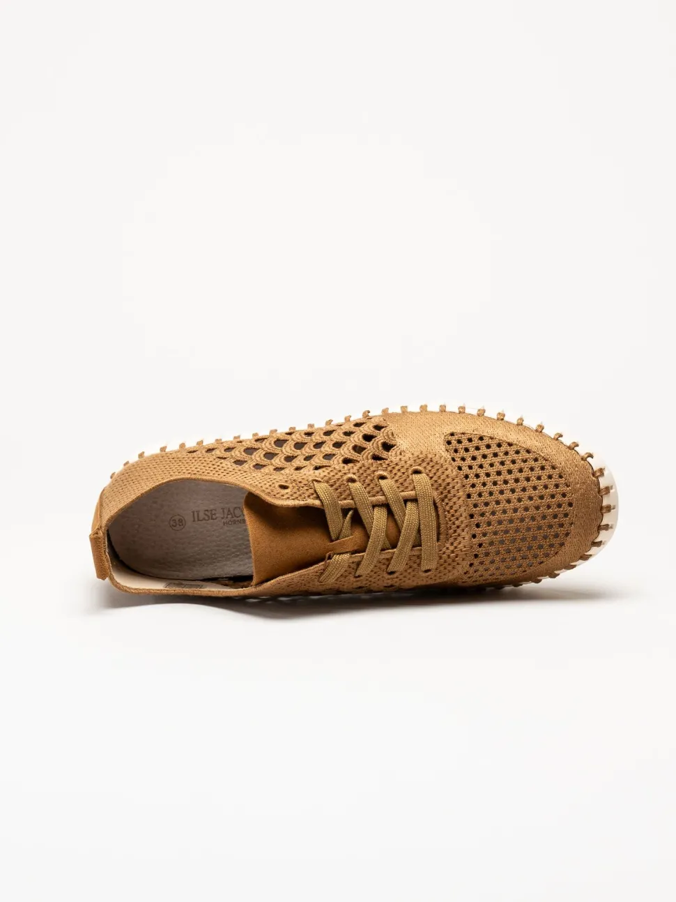 Ilse Jacobsen - Tulip Embroidery - Bruna perforerade sneakers