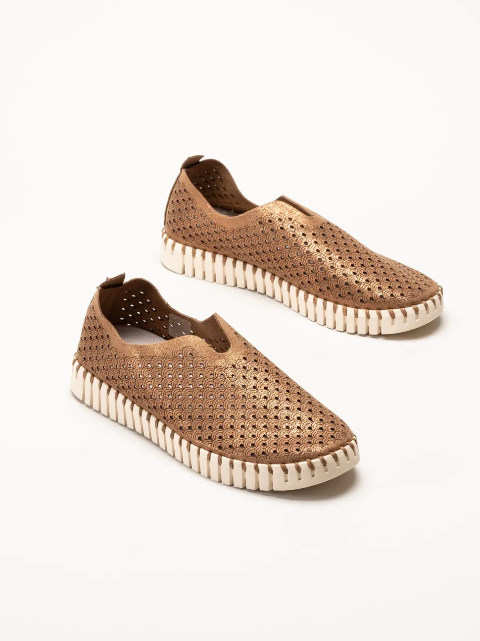 Ilse Jacobsen - Tulip Glitter - Bruna slip on skor