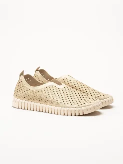 Ilse Jacobsen - Tulip Glitter - Beige slip on skor