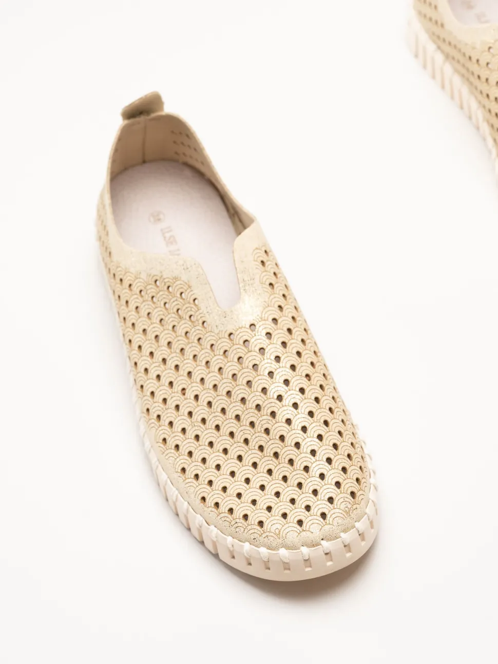 Ilse Jacobsen - Tulip Glitter - Beige slip on skor