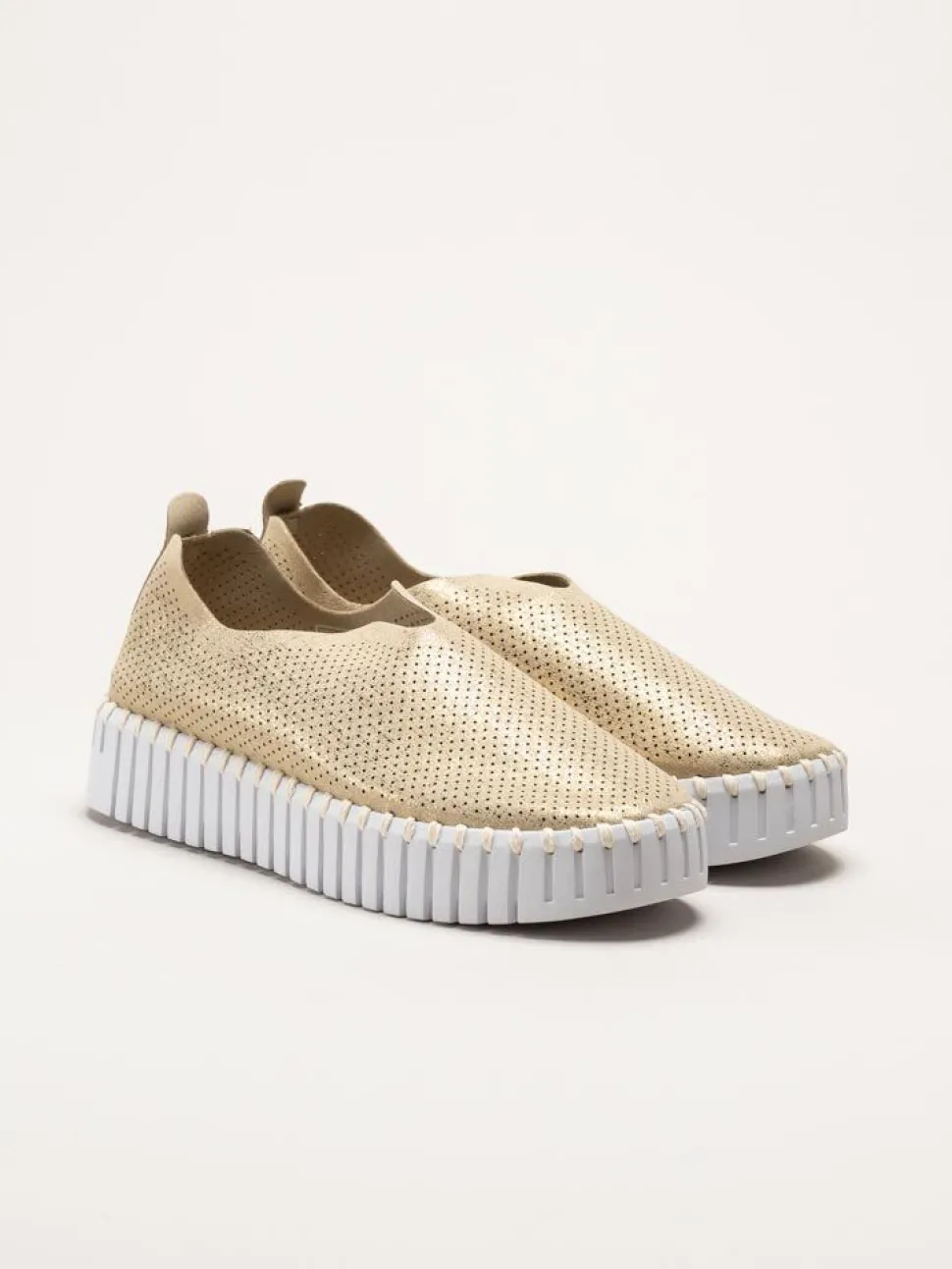 Ilse Jacobsen - Tulip3577 - Guldiga slip on skor