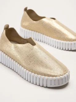 Ilse Jacobsen - Tulip3577 - Guldiga slip on skor