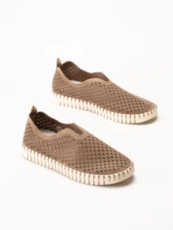 Ilse Jacobsen - Tulip - Mörkbruna slip on skor