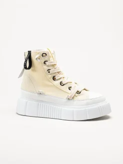 Inuikii - Canvas High 23 - Gula höga sneakers med platåsula