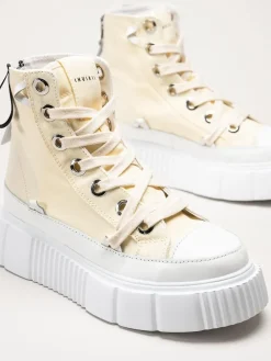 Inuikii - Canvas High 23 - Gula höga sneakers med platåsula
