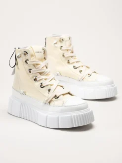 Inuikii - Canvas High 23 - Gula höga sneakers med platåsula