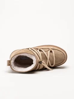 Inuikii - Classic Low - Beige fodrade boots i mocka
