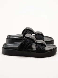Inuikii - Cord Athena - Svarta slip in sandaler i skinn