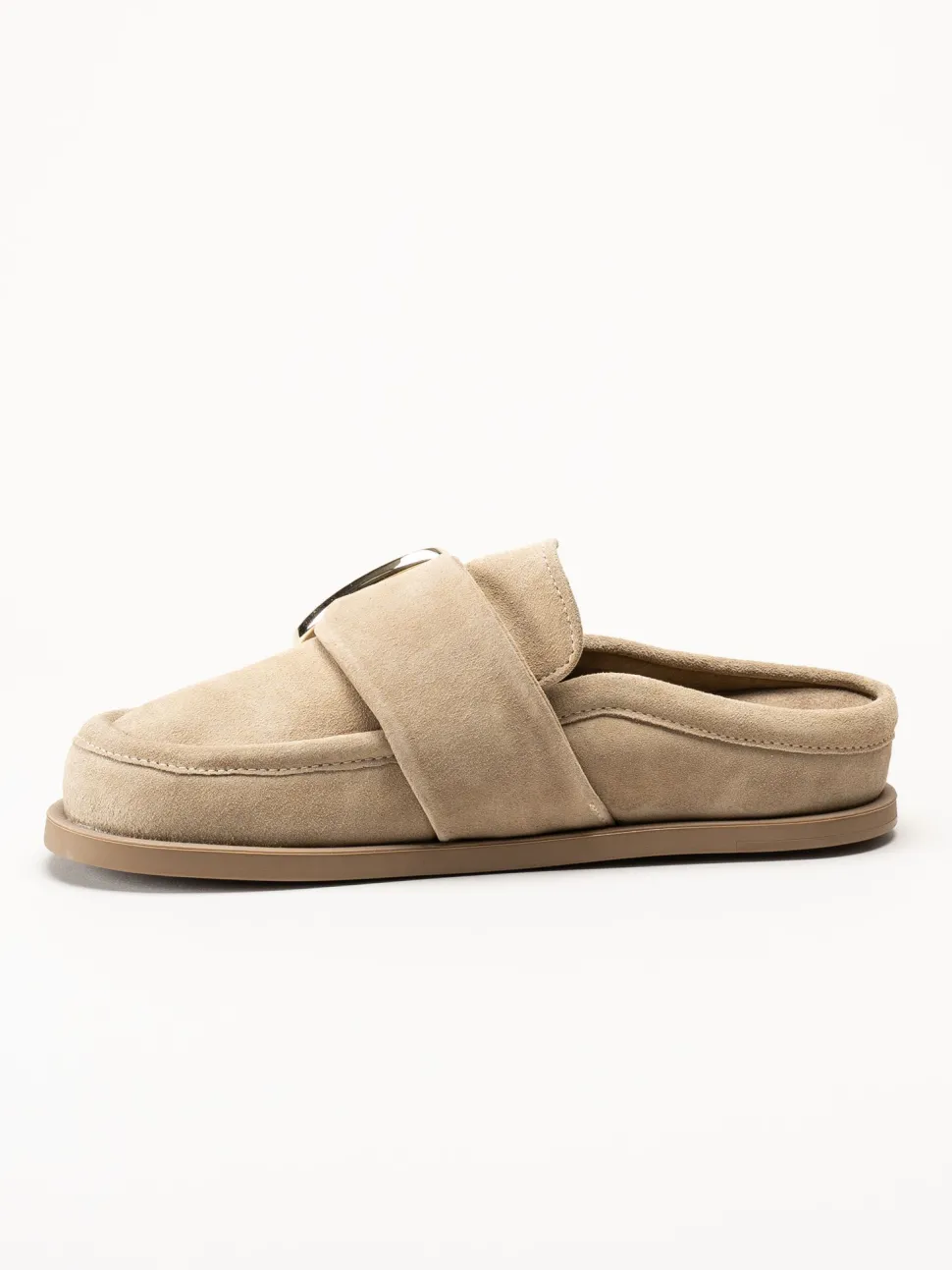 Inuikii - Mule Soft - Beige mule med guldigt spänne
