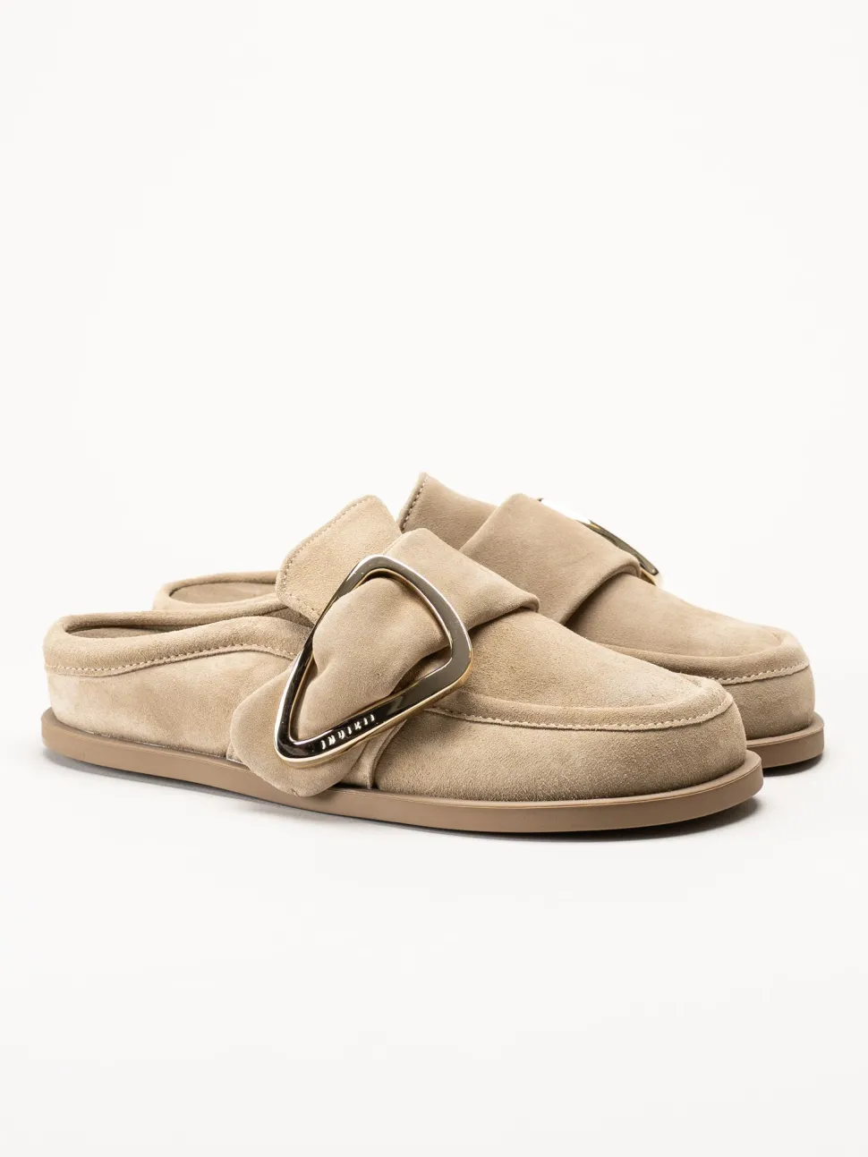 Inuikii - Mule Soft - Beige mule med guldigt spänne
