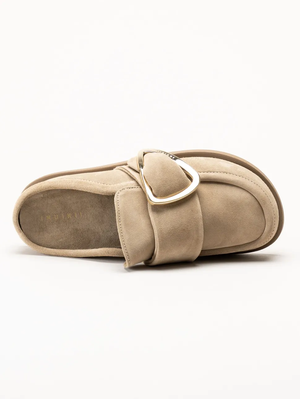 Inuikii - Mule Soft - Beige mule med guldigt spänne