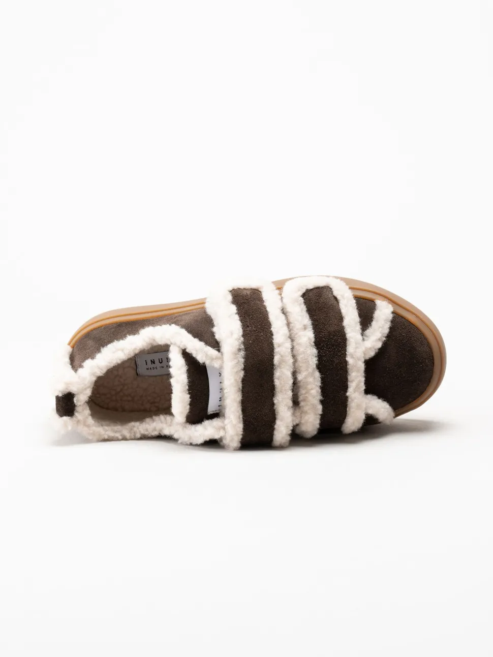 Inuikii - Shearling - Mörkbruna ullfodrade sneakers