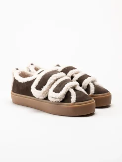 Inuikii - Shearling - Mörkbruna ullfodrade sneakers