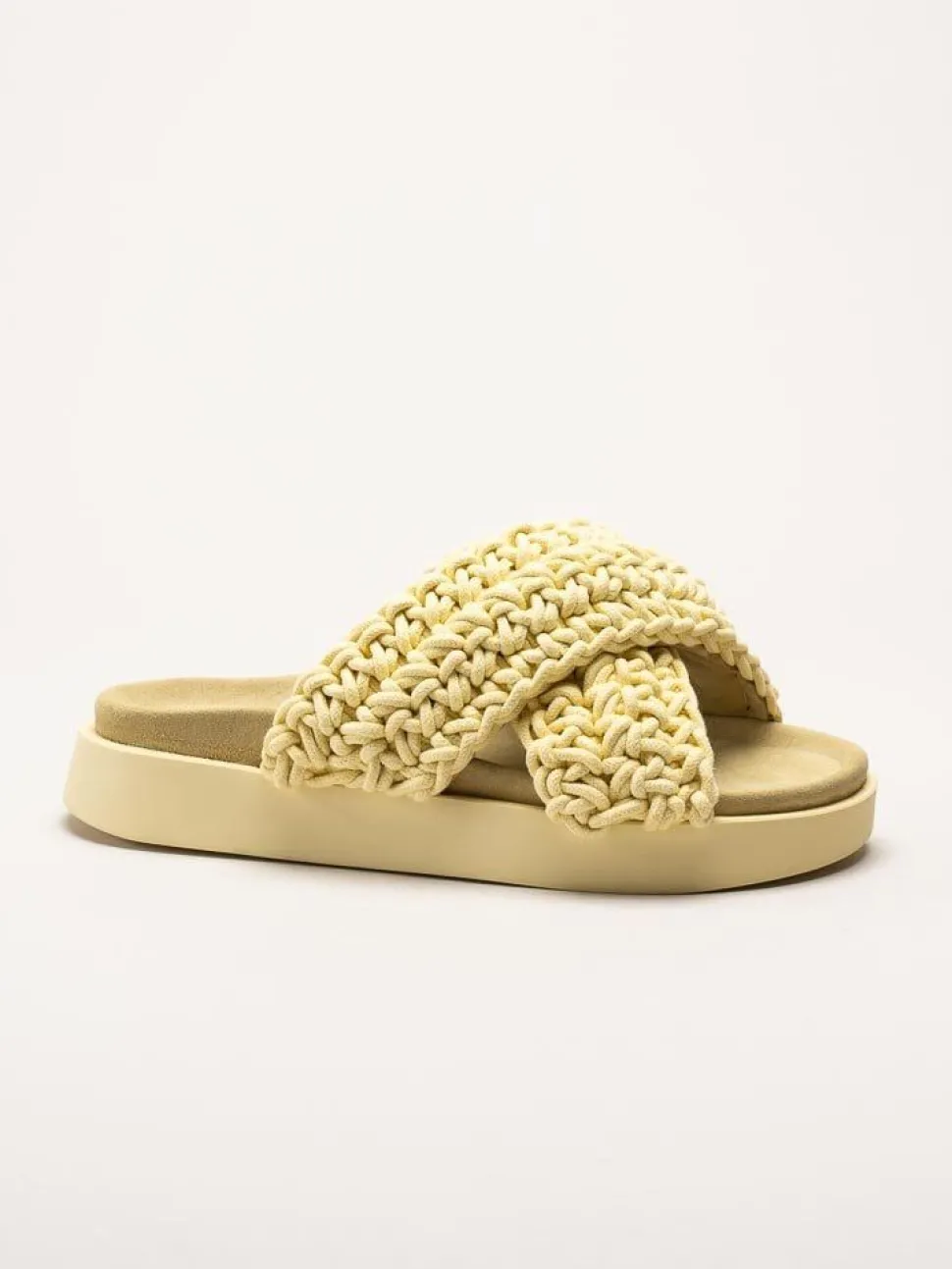 Inuikii - Woven - Gula grovt virkade sandaler