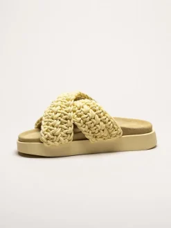 Inuikii - Woven - Gula grovt virkade sandaler