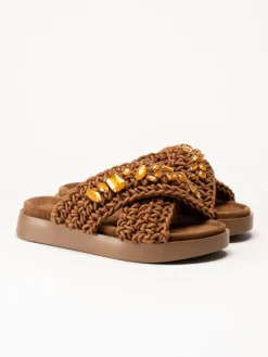 Inuikii - Woven Stones - Bruna sandaler i virkad textil