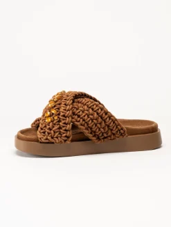 Inuikii - Woven Stones - Bruna sandaler i virkad textil