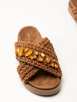 Inuikii - Woven Stones - Bruna sandaler i virkad textil