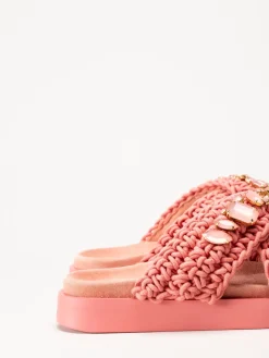 Inuikii - Woven Stones - Rosa slip in sandaler i virkad textil