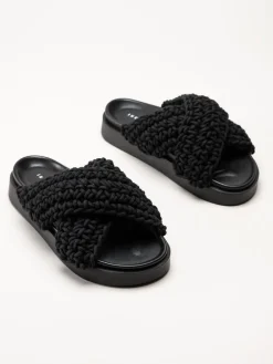 Inuikii - Woven - Svarta virkade sandaler