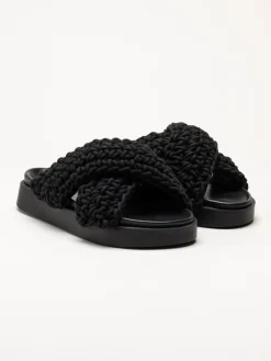 Inuikii - Woven - Svarta virkade sandaler