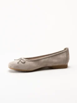 Jana - Beige ballerinaskor i textil