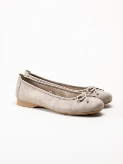 Jana - Beige ballerinaskor i textil